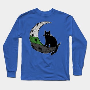 Neutrois Cat Moon LGBT Pride Flag Long Sleeve T-Shirt